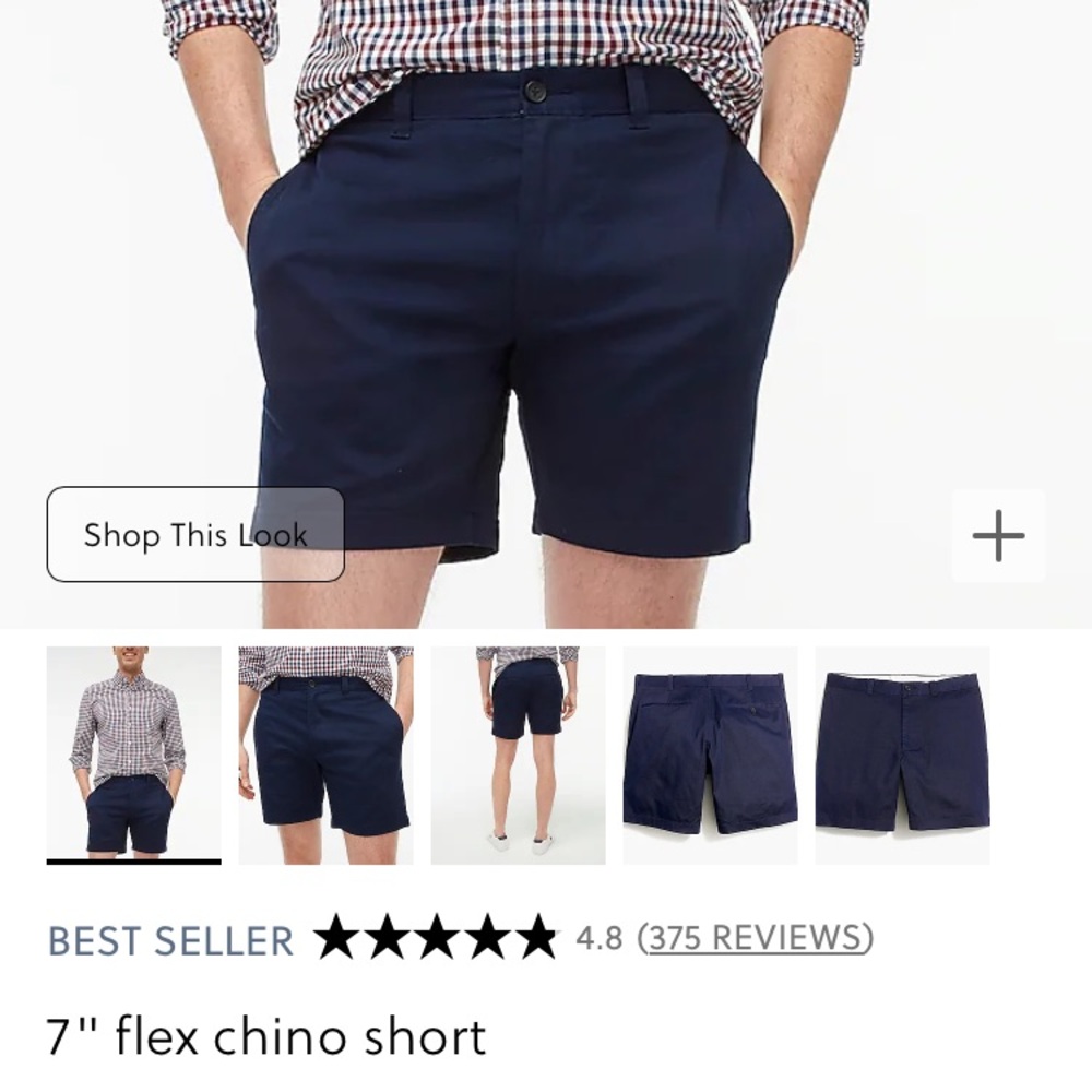 J Crew Factory 7” flex chino shorts in Navy sz29